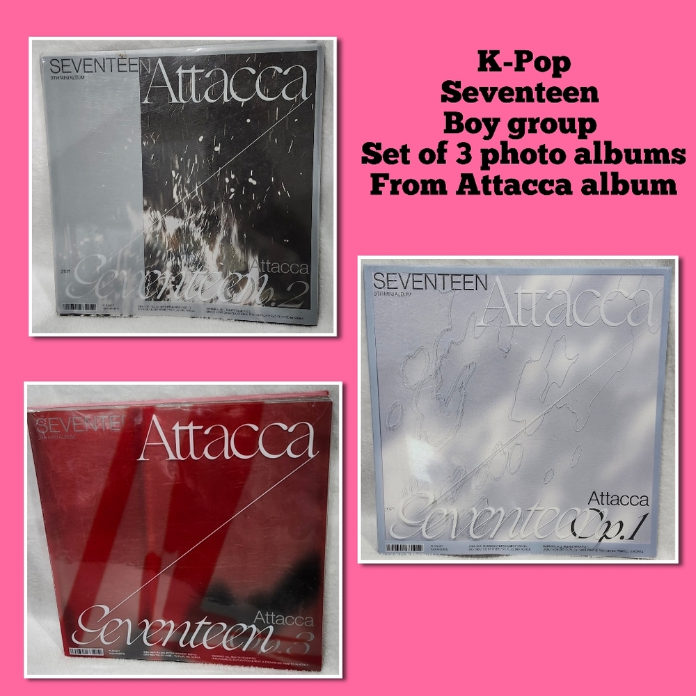 Set Of 3 Photo Albums From The K-Pop Group Seventeen's Album Attacca